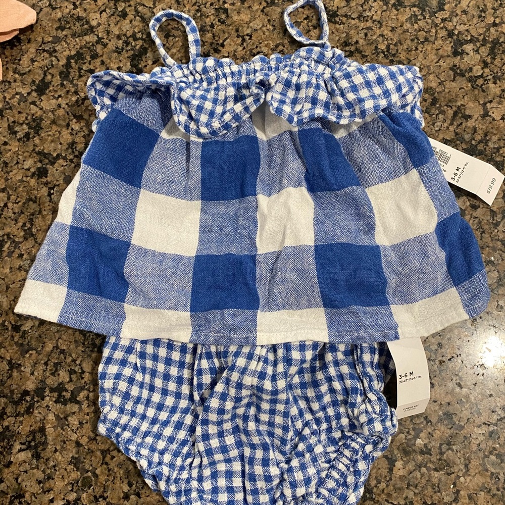 Gingham Romper Set